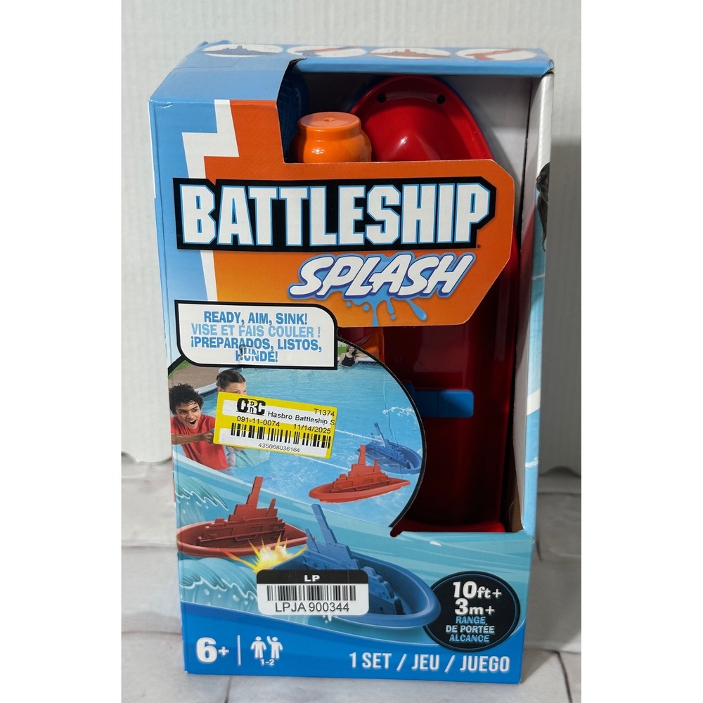 Hasbro Battleship Splash Pool Water Game 2 Blasters 2 Ships WowWee SOAK-7231 NEW